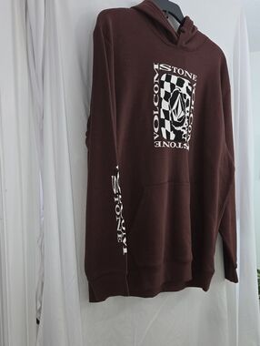 Volcom Men's Brown Graphic Pullover Hoodie